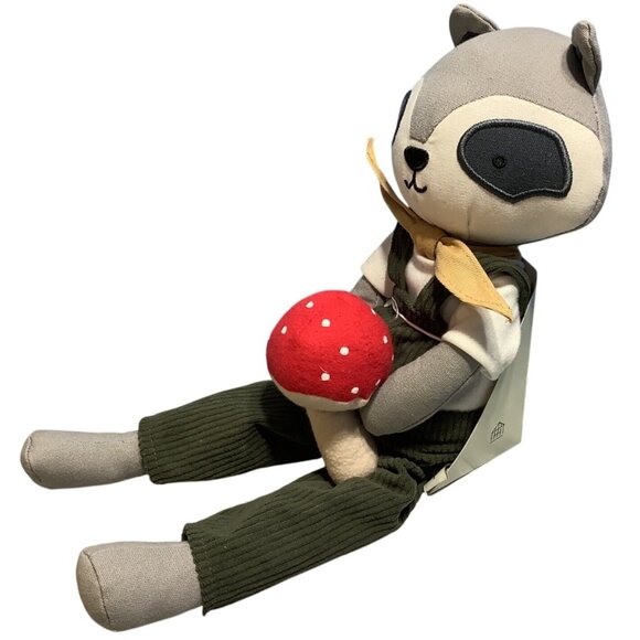 Hearth & Hand With Magnolia Raccoon Plush Toy With Mushroom - Picture 3 of 5